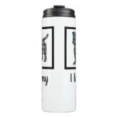 ジャックラッセルテリアードッグイエロー&ブルーシルエット タンブラー (正面)