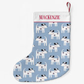 ジャックラッセルテリアードッグ名前をカスタムする スモールクリスマスストッキング (裏面)