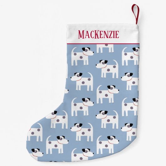 ジャックラッセルテリアードッグ名前をカスタムする スモールクリスマスストッキング (裏面)
