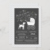 ジャックラッセルテリアードッベイビーシャワー 招待状 (正面/裏面)