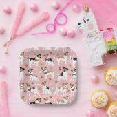 ジャックラッセルテリアーリーポーズアンドボーンズ紙プレート ペーパープレート (パーティー)