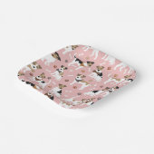 ジャックラッセルテリアーリーポーズアンドボーンズ紙プレート ペーパープレート (傾斜あり)