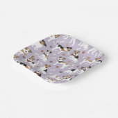 ジャックラッセルテリアーリーポーズアンドボーンズ紙プレート ペーパープレート (傾斜あり)