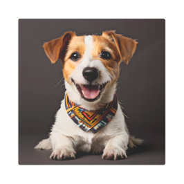 ジャックラッセルテリアー現実主義アートポートレート メタルプリント