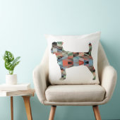 ジャックラッセルテリア幾何学的パターンシルエット クッション (椅子)