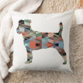 ジャックラッセルテリア幾何学的パターンシルエット クッション (ブランケット)