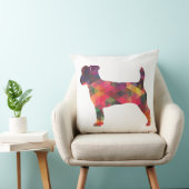 ジャックラッセルテリア幾何学的パターンシルエット クッション (椅子)