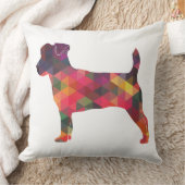 ジャックラッセルテリア幾何学的パターンシルエット クッション (ブランケット)