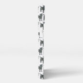 ジャックラッセルテリア犬シルエットグリッドホワイト iPhoneケース (右側面)