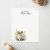 ジャックラッセルテリア犬パーソナライズされたかわいい子犬 ノートカード (正面/裏面インサイチュ)