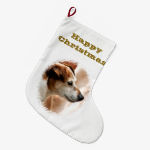 ジャックラッセルテリア犬 ラージクリスマスストッキング