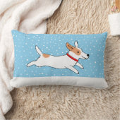 ジャックラッセルテリア-幸せな冬の雪犬 ランバークッション (ブランケット)