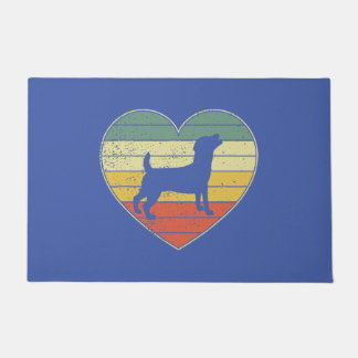 ジャックラッセルテリア 犬 ハート バレンタインデー 子犬 ドアマット