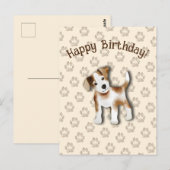 ジャックラッセルテリア 誕生日 おめでとう 編集可能 ポストカード (正面/裏面)
