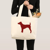 ジャックラッセルテリア(赤い) ラージトートバッグ (正面(商品))