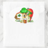 ジャックラッセルテリアSt patricks 楕円形シール (バッグ)
