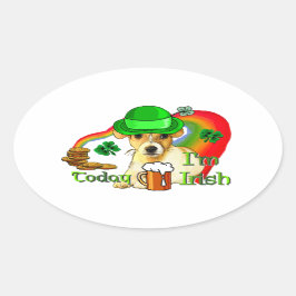 ジャックラッセルテリアSt patricks 楕円形シール