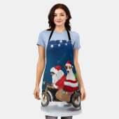 ジャックラッセルドッグクリスマスサンタクロース エプロン (着用した状態)