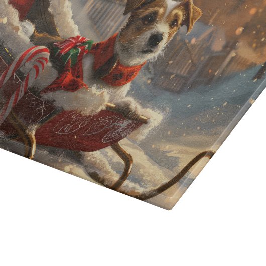 ジャックラッセルドッグクリスマスフェスティバル カッティングボード (角)