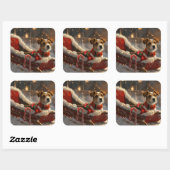 ジャックラッセルドッグクリスマスフェスティバル スクエアシール (シート)