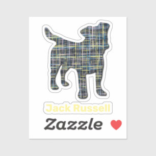 ジャックラッセルドッグシルエットイエロー&ブラックステッカー シール