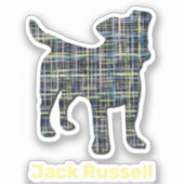 ジャックラッセルドッグシルエットイエロー&ブラックステッカー シール (正面)