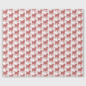 ジャックラッセルドッグシルエットクリスマスホワイト ラッピングペーパー (フラット)