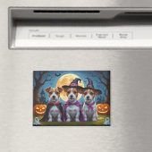 ジャックラッセルドッグスパンプキンハロウィンおもしろい マグネット (インサイチュ (食洗機))