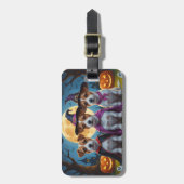 ジャックラッセルドッグスパンプキンハロウィンおもしろい ラゲッジタグ (正面縦)