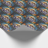 ジャックラッセルドッグスパンプキンハロウィンおもしろい ラッピングペーパー (角)