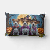 ジャックラッセルドッグスパンプキンハロウィンおもしろい ランバークッション (裏面)
