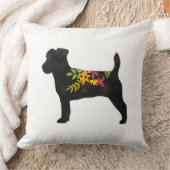 ジャックラッセルドッグブリードボホシルエット クッション (ブランケット)