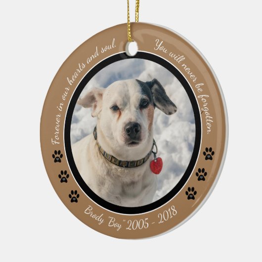 ジャックラッセルドッグペット記念オーナメントクリスマス セラミックオーナメント (左)