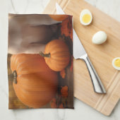 ジャックラッセルパピーオータムデライトカボチャ キッチンタオル (四つ折り)