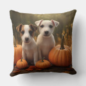 ジャックラッセルパピーオータムデライトカボチャ クッション (裏面)