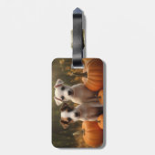 ジャックラッセルパピーオータムデライトカボチャ ラゲッジタグ (裏面縦)