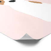 ジャックラッセルパピーピンク子供部屋デコールポスター ポスター (角)