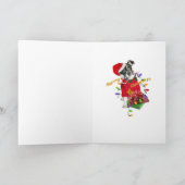 ジャックラッセルラットテリアミックスメリークリスマス シーズンカード (内部)