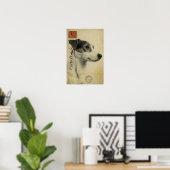 ジャックラッセルヴィンテージはがき ポスター (ホームオフィス)