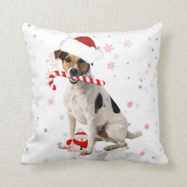 ジャックラッセル犬のクリスマスの休日の枕 クッション