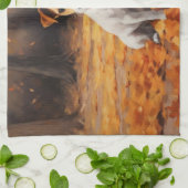 ジャックラッセル紅葉秋インスパイア キッチンタオル (折り畳み)