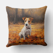 ジャックラッセル紅葉秋インスパイア クッション (裏面)