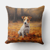 ジャックラッセル紅葉秋インスパイア クッション (正面)
