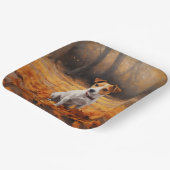 ジャックラッセル紅葉秋インスパイア ペーパープレート (傾斜あり)