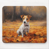 ジャックラッセル紅葉秋インスパイア マウスパッド (正面)