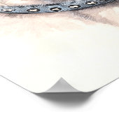 ジャックラッセル色彩の鮮やかテリア水彩画 ポスター (角)