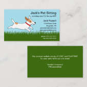 ジャックラッセル走ガー犬on Grass - Pet Care 名刺 (正面/裏面)