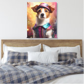 ジャックラッセル鮮やかの衣装 キャンバスプリント (インサイチュ (寝室))