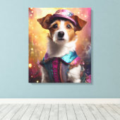 ジャックラッセル鮮やかの衣装 キャンバスプリント (インサイチュ (ウッドフロア))