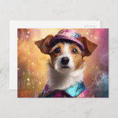 ジャックラッセル鮮やかの衣装 ポストカード (正面/裏面)